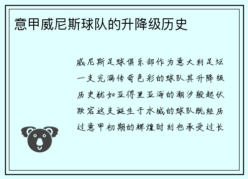 意甲威尼斯球队的升降级历史